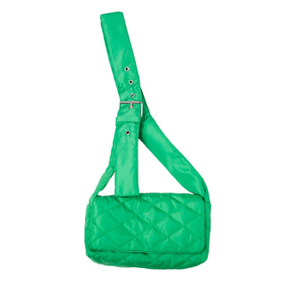 Green quilted shoulder bag
