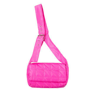 Pink quilted shoulder bag