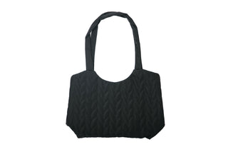 Quilted bag with snap closure in Black