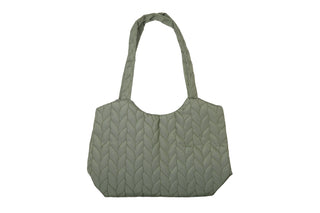 Quilted bag with snap closure in Olive
