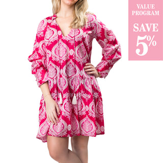 pink medallion tunic dress sold in size assortment