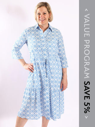 Diane Dress Blue Floral Lace Program - Spring 2026