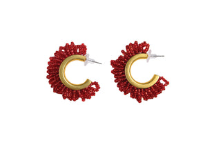 Red beaded earrings