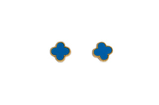 Classic blue enameled earrings