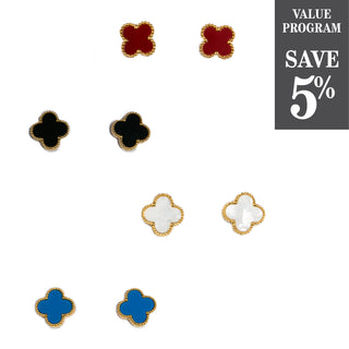 Clover enameled earrings in four colors