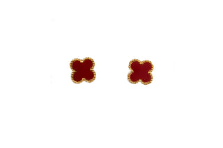 Classic red enameled earrings