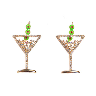 Martini earrings, with crystal details