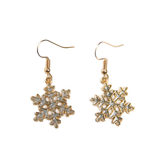 Dangly silver snowflake earrings