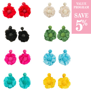 Flower earrings sold in color assortment