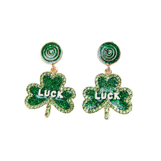 Green Luck Shamrock Earrings