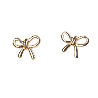 Metal Gold Bow Earrings