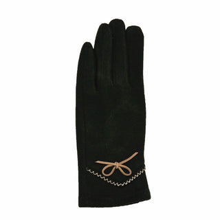Black with Camel bow and contrast stitch Savannah Glove