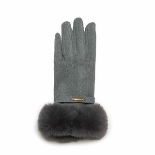 Gray Faux Fur Cuff Driving Glove