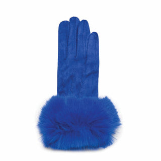 Blue Faux Fur Cuff Glove