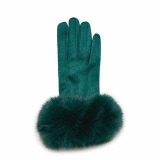 Emerald Green Faux Fur Cuff Glove