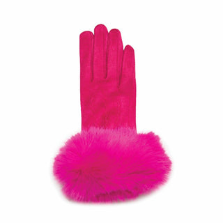 Magenta Faux Fur Cuff Glove