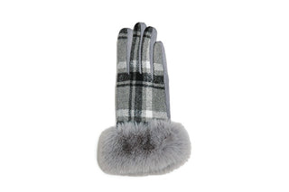 Gray Plaid Gloves