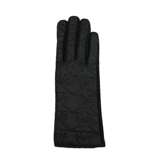 Gloves with quilted star pattern in black