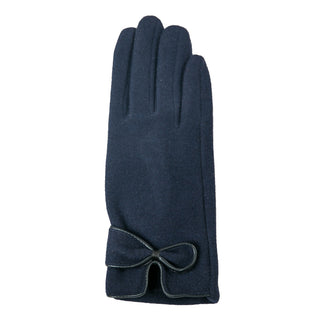 Navy glove with bow