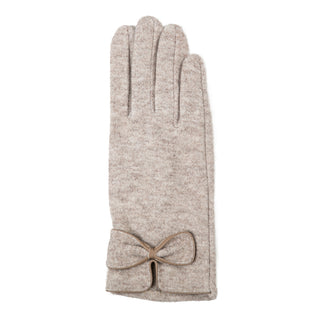 Taupe glove with bow