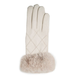 Snow white glove with faux fur cuff