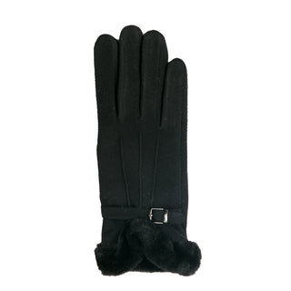 Black glove with silver buckle