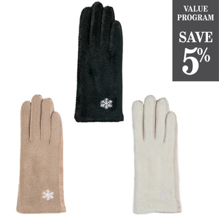  Glove with embroidered snowflake