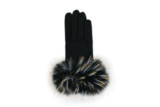 Black Glove with Faux Fur Cuff
