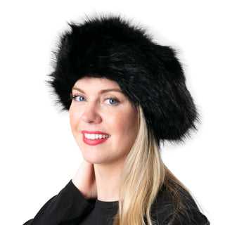 Black  faux fur headband