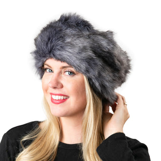 Gray faux fur headband