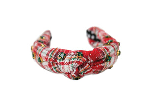 Red and White Plaid Headband
