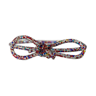 multicolor rhinestone bow headband