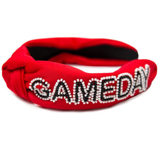 Red Headband with Beaded Game Day