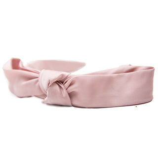 Light pink satin bow headband