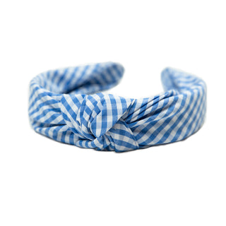 Light Blue Gingham Headband