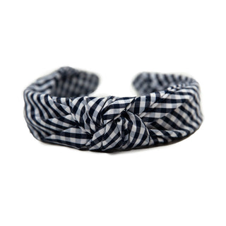 Navy Gingham Headband