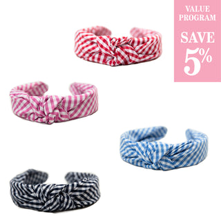 Gingham headband sold in color assortment