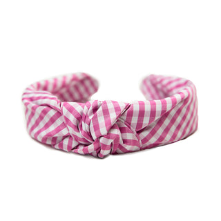 Pink Gingham Headband