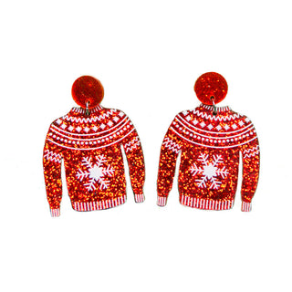 Red sweater earrings