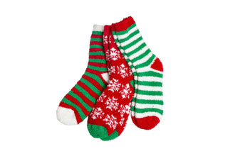3 sock set in red and green