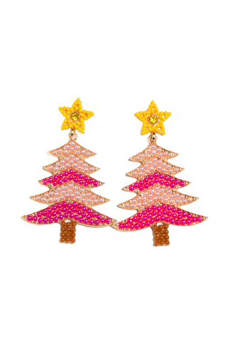 Christmas Tree Earrings with Jewels – Festive Holiday Statement Jewelry