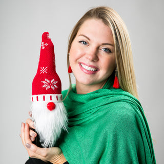 Gnome with snowflake hat wine bottle topper