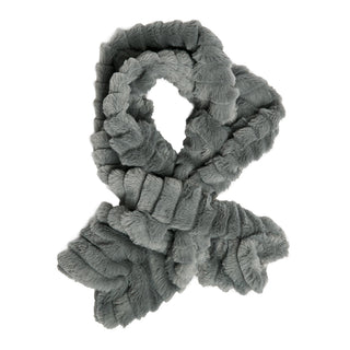 gray chincilla faux fur keyhole scarf