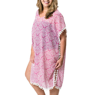 Pink Damask One Size Cover Up