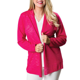 Hot Pink Long Sleeve Cardigan 