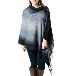 navy ombre poncho wrap, navy ombre cape, navy ombre blanket scarf
