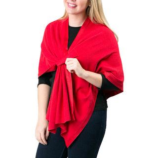 Tomato red  suede trim keyhole one size wrap