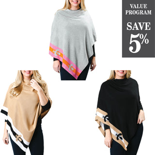 assortment of Beatrice Bee Poncho in 3 colors