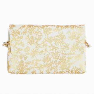 Gold Coral Reef Vegan leather clutch