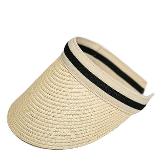 Natural brimmed visor with Black and Natural stripe